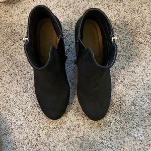 Brand new suede black booties, never worn!